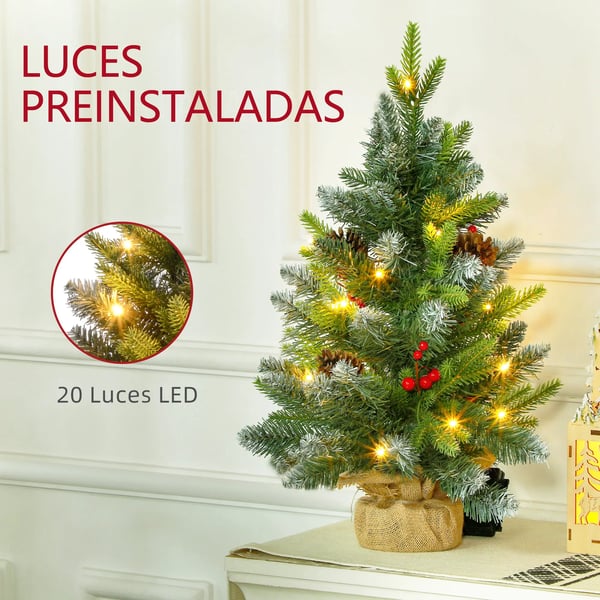 Bordsgran - LED-belysning - 60 cm - CE-märkt - Elektrisk - Grön