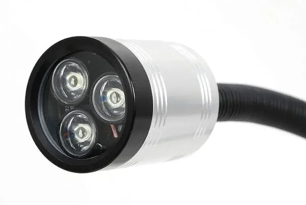 LED maskinlampe - Svanehals arbejdslampe - 6 W - 110–220 V AC - Fleksibel lang arm - Magnetfod - Vandtæt - Rund