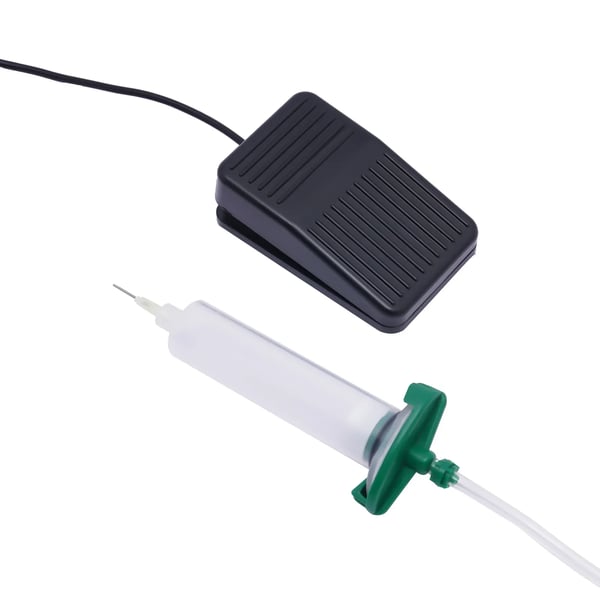 Limdispenser 982 - Halvautomatisk maskine - Loddepasta-dispenser og controller - Præcisionsdosering - Plast - Sort