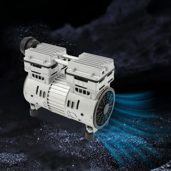 Luftkompressor - Støjsvag Oliefri - 125 L/min - 8 Bar - 750 W 1 HK - 220 V - 1400 RPM - Aluminium-kobberlegering - Sølv