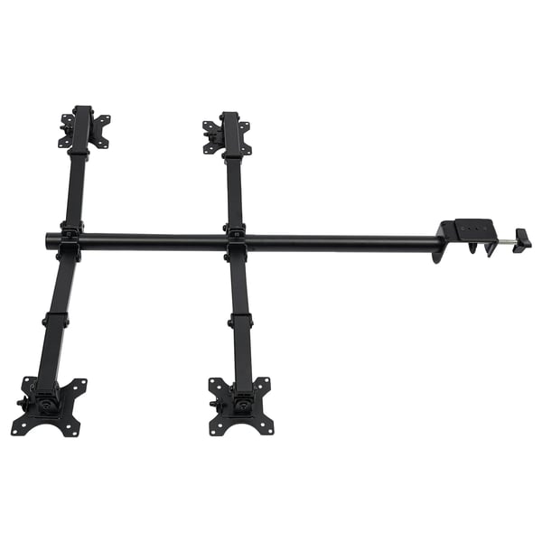 Skærmholder - Bordbeslag til 4 skærme - 25–51 cm skærme - Højde 0–40 cm - Vipning ±90° - Rotation 360° - 9 kg/arm - Sort