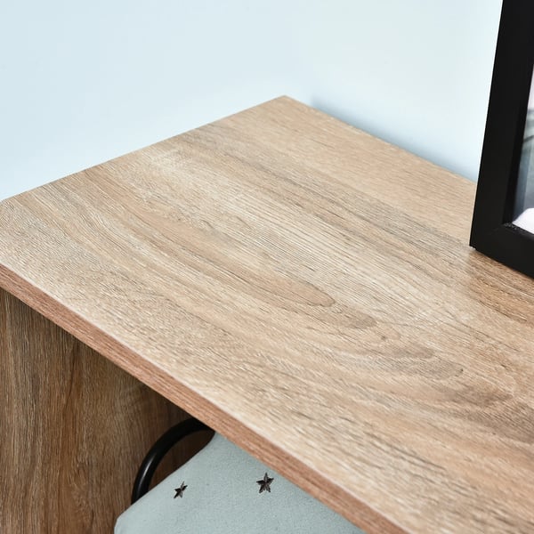 Skoskåp - Modell 837-013 - Trä - 2 Lådor - Minimalistisk Modern - 101,5 x 25,5 x 98 cm - Montering Krävs - Natur