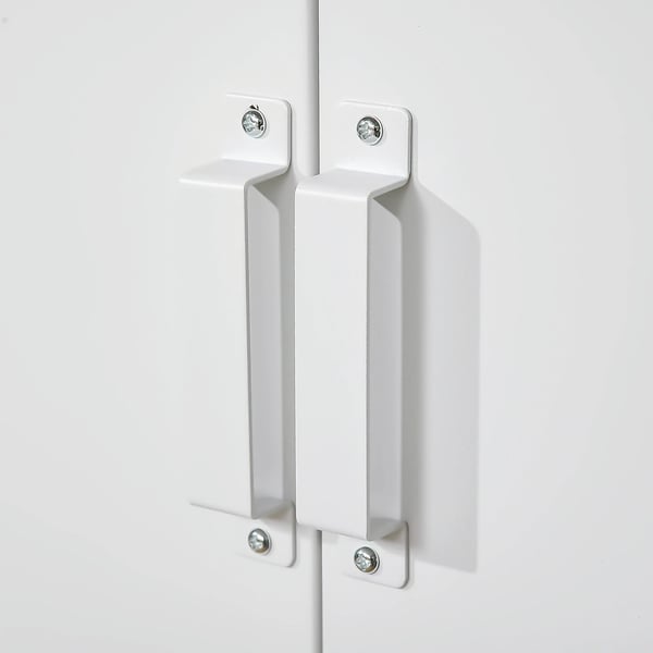 Metallskåp - Arkivskåp/Förvaringsskåp - Två Dörrar - Två Justerbara Hyllplan - 75×33×110 cm - Vit