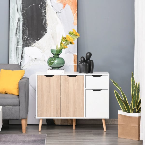 Skänk - Sideboard - Modern Minimalistisk - Trä - 90×30×72 cm - Montering Krävs - Vit