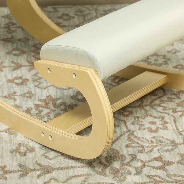 Ergonomisk knästol - Modell 921-789V00Cw - Träram - Stoppad dyna - 55×85×55 cm - Krämfärgad