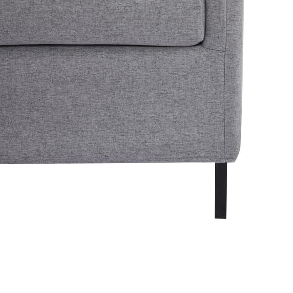 2-sits soffa - Vardagsrumssoffa - Skandinavisk stil - Hampatyg - Skumstoppade kuddar - Med armstöd - 130 x 67 x 76,5 cm - Ljusgrå
