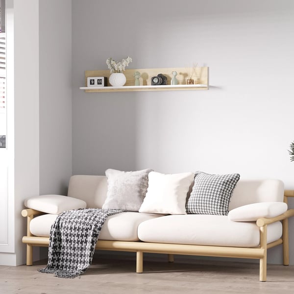 Vägghylla - Svävande Hyllplan - Trä - Väggmonterad - 120×15×20 cm - Modern Stil - Brun