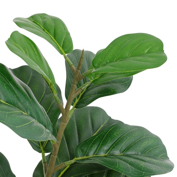 Kunstig violinfigen - Træ 180 cm - Ficus lyrata - Udendørs/indendørs - Vedligeholdelsesfri - PE-blade, jern, cementfod - Med sort potte - Grøn