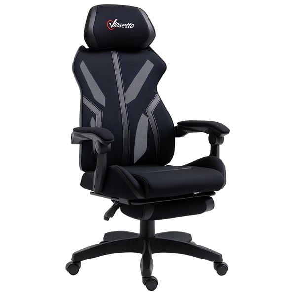 Gaming- och kontorsstol - Snurrstol - Ergonomisk - Justerbar Höjd - Tygklädsel - 65x65x129 cm - Svart