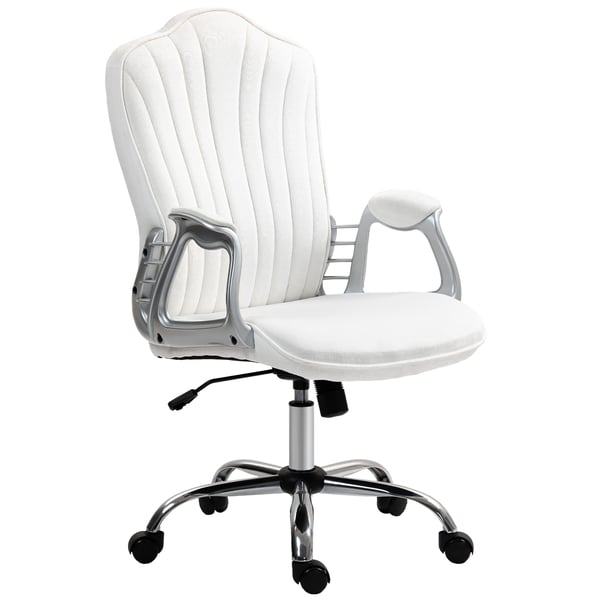 Kontorsstol - Svängbar skrivbordsstol - Justerbar höjd - Ergonomiskt ryggstöd - Tilt/gung - Armstöd - Tyg - 61×62×116 cm - Rosa