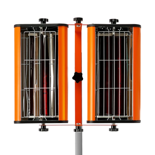 Infrarød maling- og lak-tørrer - Gulvstativ model - 2000 W - 220 V - Hurtig hærdning og tørring - CE-certificeret - Orange