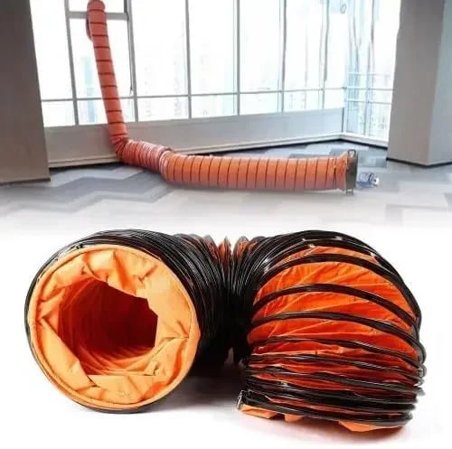 Varmluftslange - Ventilationsslange - Fleksibel - Spiralslange - Høj ydeevne - Bærbar - Orange