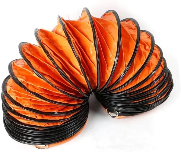 Varmluftslange - Ventilationsslange - Fleksibel - Spiralslange - Høj ydeevne - Bærbar - Orange