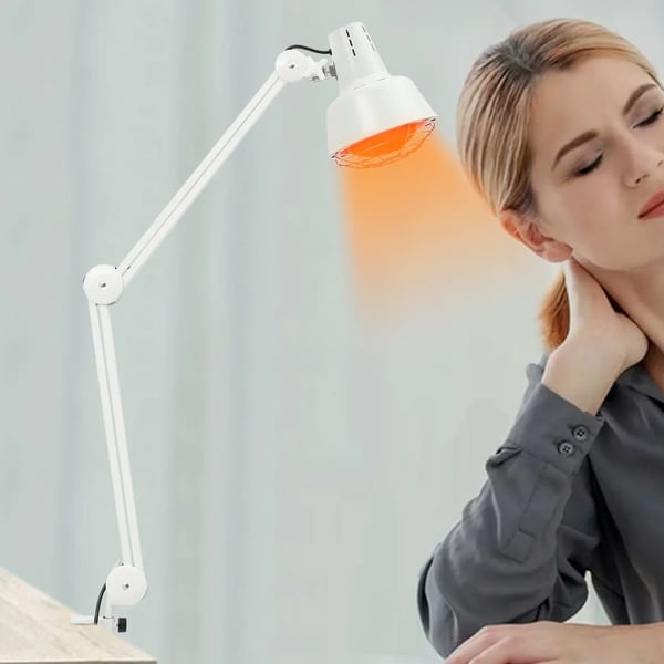 Infrarød lampe - Varmelampe til rødt lys terapi - 275 W - EU-stik - Hvid