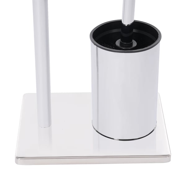 Toiletrulleholder - Fritstående sæt - Rustfrit stål - Med toiletbørste og beholder - Til badeværelse - Sølv