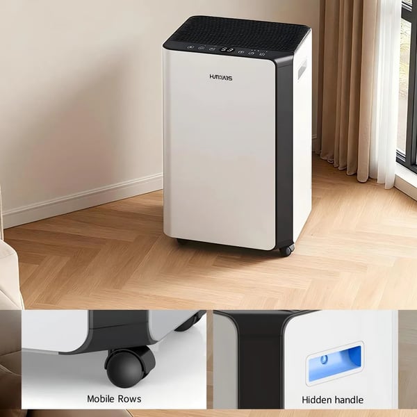Affugter - OL20-BD068CF - Kapacitet 20 L/dag, Effekt 330 W, Lydniveau 43 dB, AC 220–240 V 50 Hz, Vandtank 4,5 L, Til rum op til 60 m² - Hvid