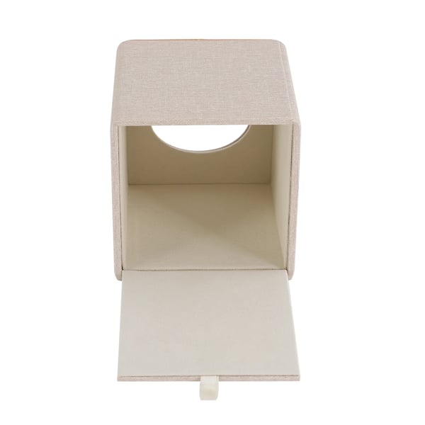 Næsepapirboks - Holder - Magnetisk bund - Kvadratisk - 13,5×13,5×14,5 cm - Offwhite