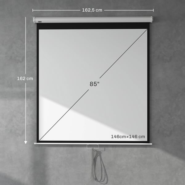 Projektorduk - Portabel - Format 1:1 - 146x146 cm - Inomhus/Utomhus - Hemmabio - Vit