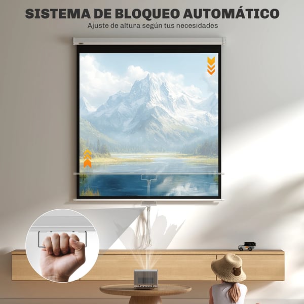 Projektorduk - Portabel - Format 1:1 - 146x146 cm - Inomhus/Utomhus - Hemmabio - Vit