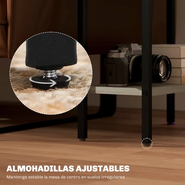 Smal sidobord - Avlastningsbord - 3 hyllplan - Öppna hyllor - Trä - 43×18×62,5 cm - Grå
