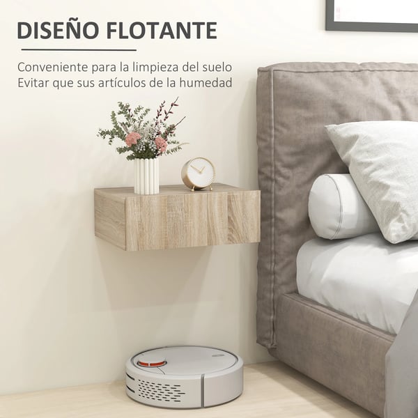 Set med 2 nattduksbord - Väggmonterade sängbord - 1 låda - Modern design - 40×30×15 cm - Khaki