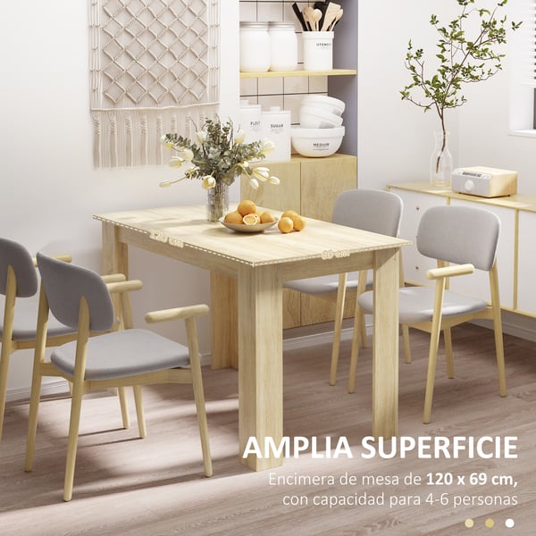 Matbord - Rektangulärt köksbord - För 4–6 personer - Modern stil - 120×69×75 cm - Monteras själv - Mörk khaki