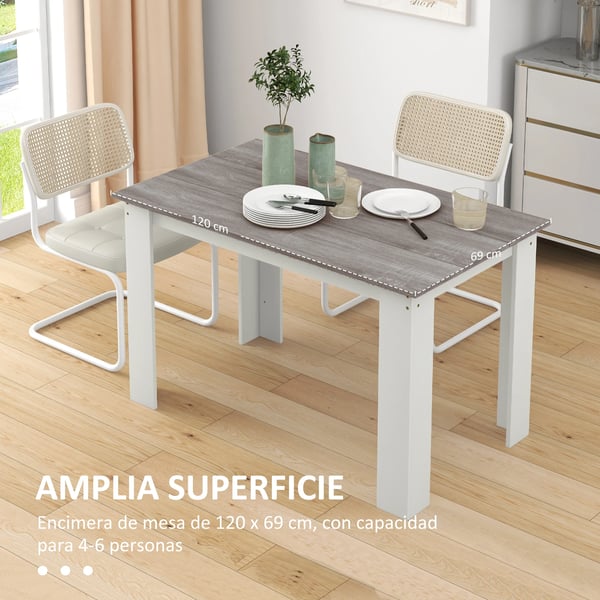 Matbord - Rektangulärt köksbord - För 4–6 personer - Modern design - Mått 120×69×75 cm - Mörkgrå