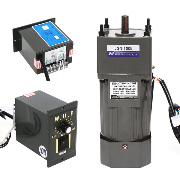 Gearmotor - AC elmotor med gear og hastighedsregulator - 90 W - 208–240 V - 24 Nm - IE4 - CE