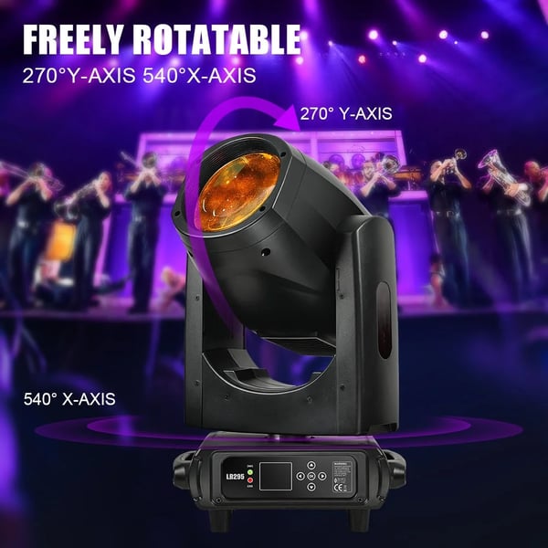Moving Head Beam scenelys - LB295 - 450–500 W - RGBW - DMX - Lydaktiveret - 220 V EU-stik