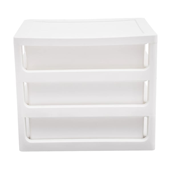 Skrivebordsopbevaring - Skuffeopbevaring Med 3 Skuffer - PP-plast - Topplade - Bordmodel - Max 5 kg - Hvid