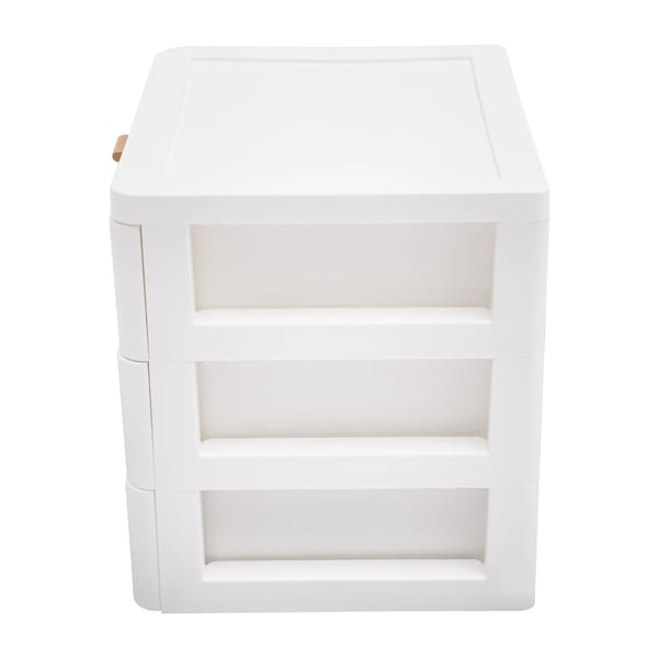 Skrivebordsopbevaring - Skuffeopbevaring Med 3 Skuffer - PP-plast - Topplade - Bordmodel - Max 5 kg - Hvid