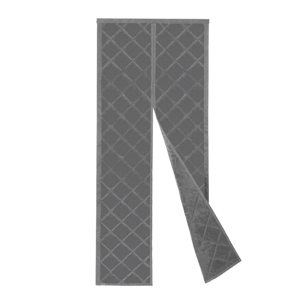 Magnetisk termoisoleret dørgardin - Isoleringsforhæng - 85×205 cm, PVC-plast, Montering i dørkarm, Året rundt - Grå