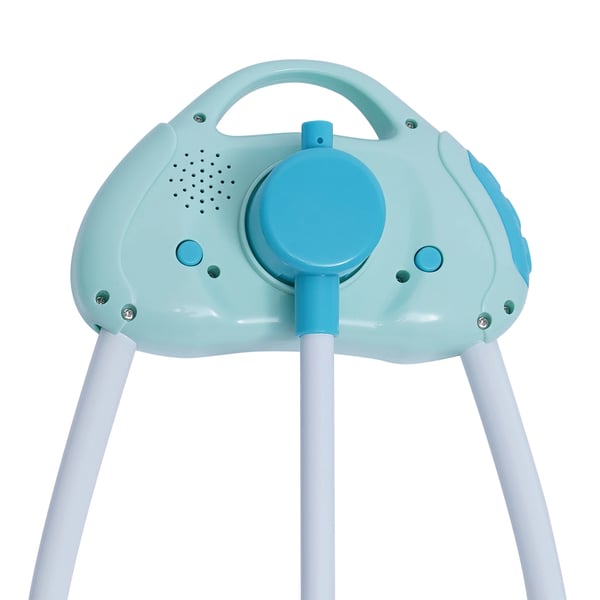 Sähköinen kehto/vauvansänky - Automaattinen keinunta - 5 nopeutta - Enintään 25 kg - Kaukosäädin 5 m - 2 cm patja - 5V 2W - Sininen