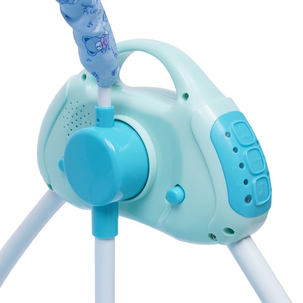 Elektrisk babyvugge/babyseng - Automatisk gynge - 5 hastigheder - Op til 25 kg - Fjernbetjening 5 m - 2 cm madras - 5V 2W - Blå