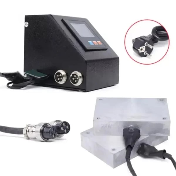 Rosinpresser - Varmepresse - 1200 W - Dobbelte Varmeplader - 220 V/50 Hz - EU-Stik - Timer 0–999 s - Metalkonstruktion - Sort