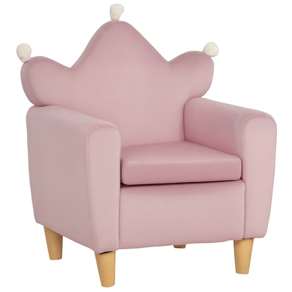 Barnfåtölj - Mini-soffa - För barn 3+ - Maxvikt 45 kg - Storlek 50×42×58 cm - En sits - Mjuk skumstoppning - Rosa