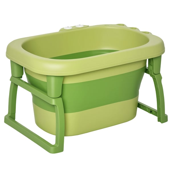 Baby- och barnbadkar - Hopfällbar badbalja - Portabel - För 0–6 år - Halkfria fötter - 105 l - Grön