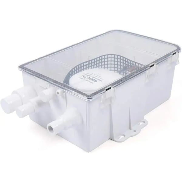 Brusepumpsystem - 600 GPH 12V - Automatisk med flydekontakt - Til båd & autocamper - Indbygget pumpe - Hvid