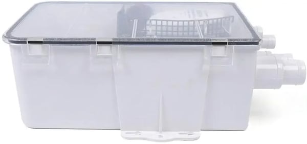 Brusepumpsystem - 600 GPH 12V - Automatisk med flydekontakt - Til båd & autocamper - Indbygget pumpe - Hvid