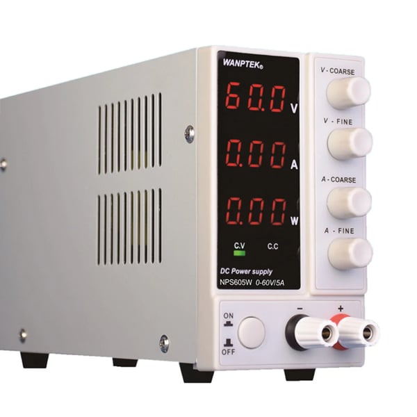 Laboratorie strømforsyning DC - NPS605W - 0–60 V 0–5 A - Digital justerbar - 3-cifret LED-display - Bordmodel
