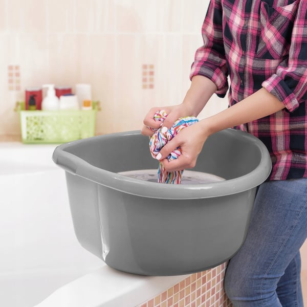 Plastbalje - Opvaskebalje/Vaskefad - Kapacitet 3,5 L - Rund - Med Håndtag - Robust Plastik