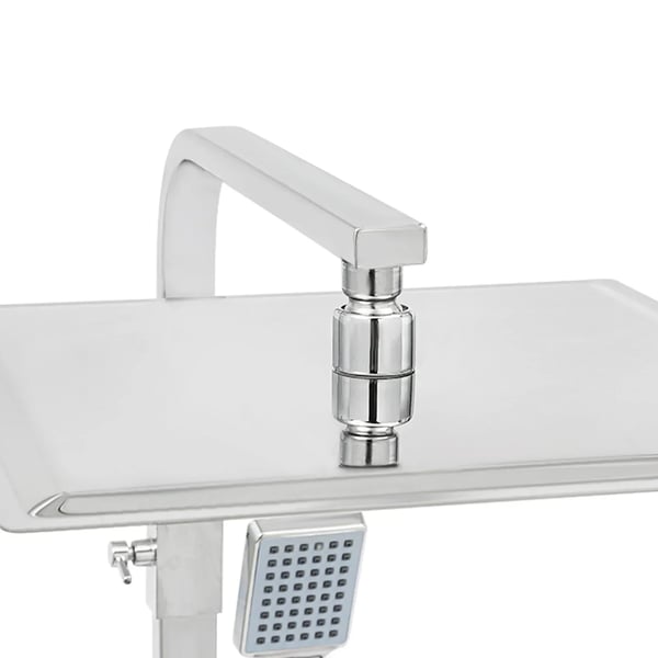 Brusesystem - Regnbrusersæt med Termostat - Firkantet 30/40 cm - Håndbruser - Etgrebsarmatur - Vægmontering - 150 cm Slange - Krom