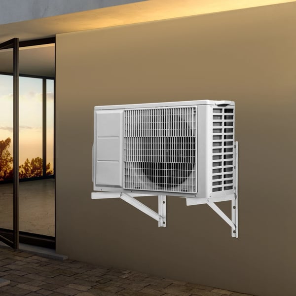 AC udendørsenhed - Vægbeslag - Rustfrit stål - Passer til 1–1,5 HP - 20,3 cm - 1 par - Sølv