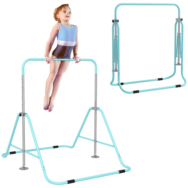 Gymnastikräcke - Kipstång - Fällbar - Justerbar Höjd - Hemmaträning & Styrketräning - Blå