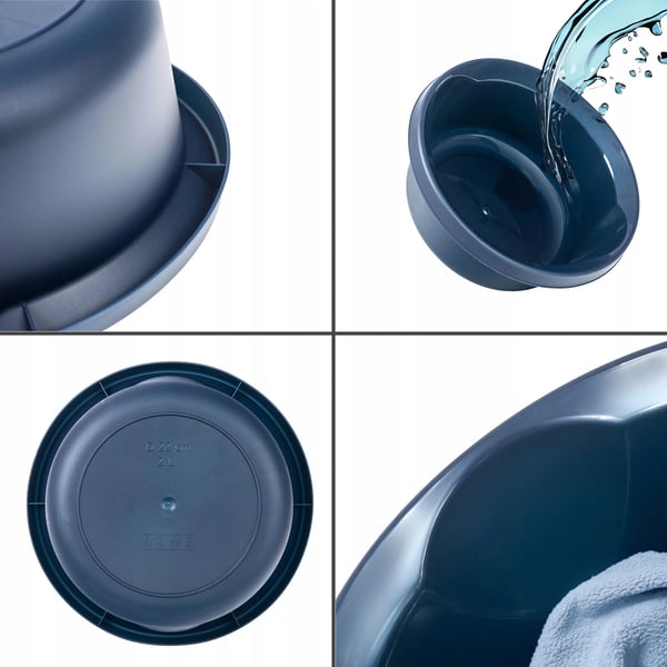 Vaskebalje - Rund Plastbalje - 14 L Kapacitet - Til Tøj Og Undertøj - Holdbar Plast