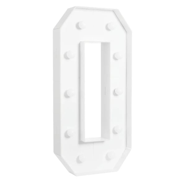 LED Lysende Tal - Tal 0 - 100 cm - Varmhvid 2000–3000 K - Dekoration til Fødselsdag & Bryllup - Hvid