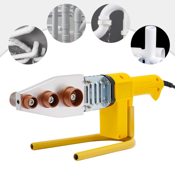 PPR Rørsvejsemaskine - Varmsmelteværktøj 800 W - Elektronisk konstant temperatur - Til PPR/PB/PP/PE-rør - Aluminium-Kobberlegering, ABS - Gul