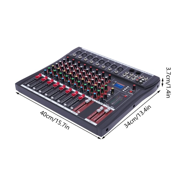 8-kanavainen äänimikseri - DJ/studiomikseri - Bluetooth - USB-liitäntä - Verkkovirta (AC) - Musta