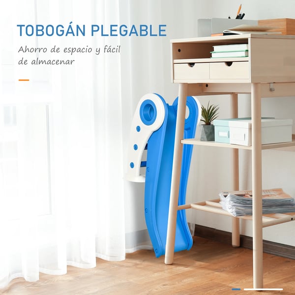 Barnrutschkana - Hopfällbar - För 18–36 månader - Med ramp och stege - Plast - 120×50×56 cm - Blå
