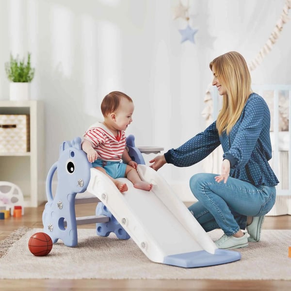 Barnrutschkana 3‑i‑1 - Plast - 1–3 år - 106×51,5×52 cm - Blå